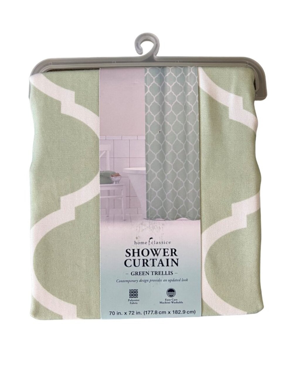 Green Trellis Diamond Pattern Shower Curtain